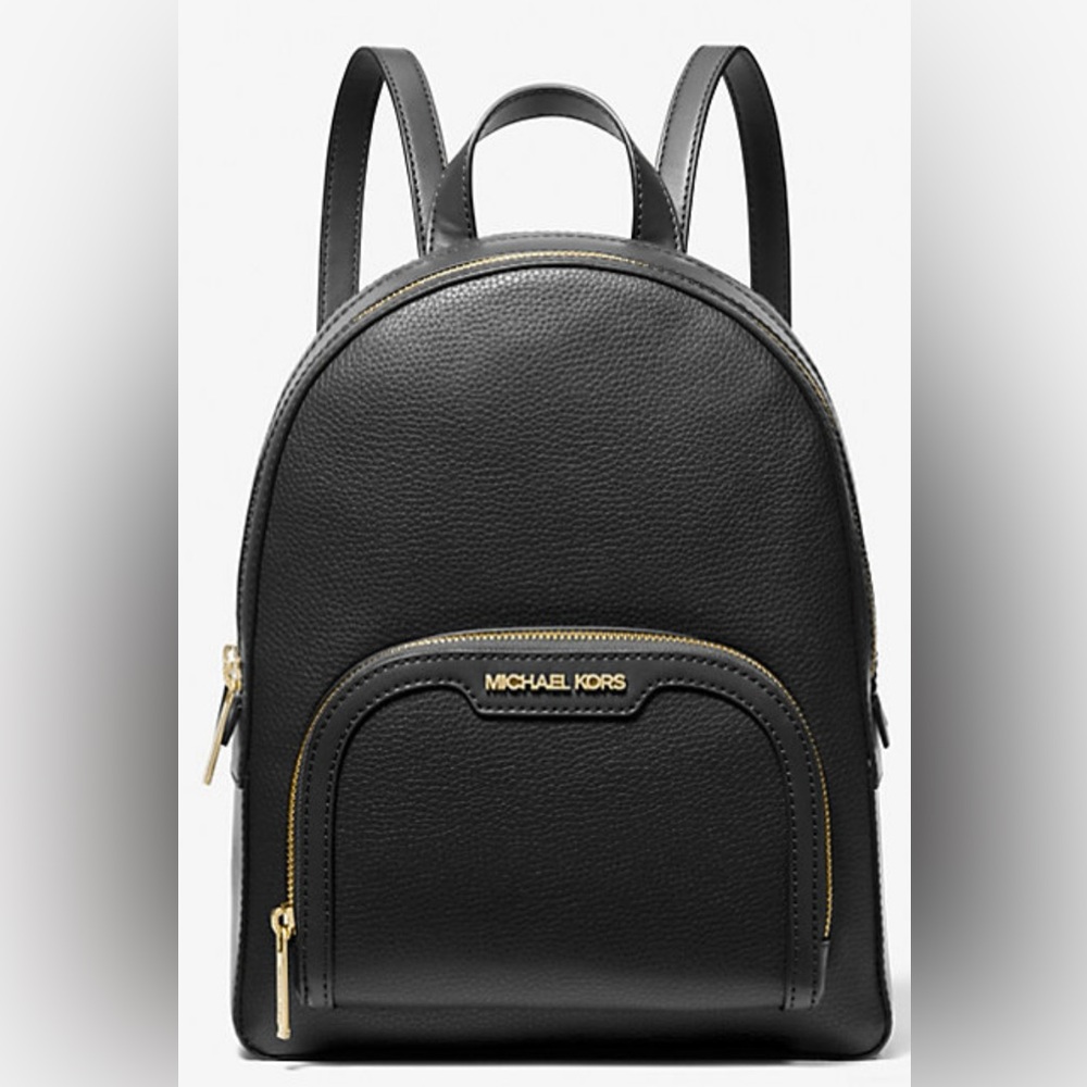 Michael Kors Black Backpack with Gold Accents